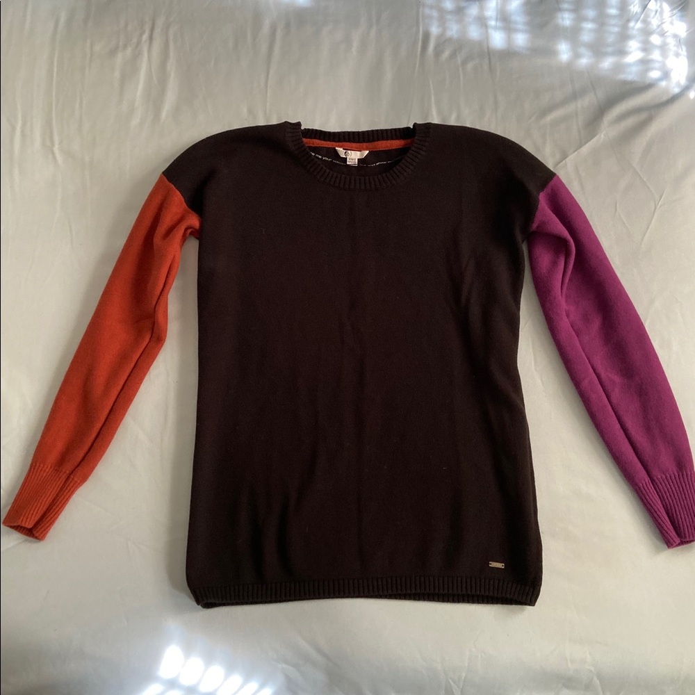 Color Block Sweater Black Purple Orange VOLCOM